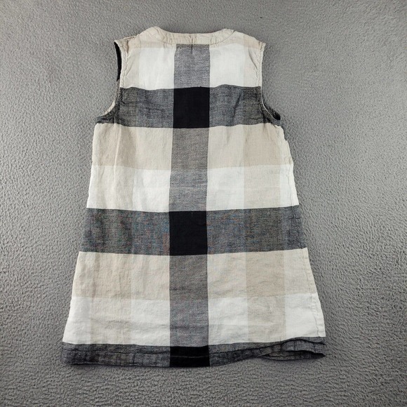 Chadwicks Of Boston Shirt Womens Medium Beige White Plaid Linen Blend Sleeveless - Picture 5 of 9